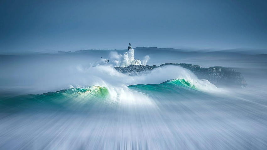 Lighthouse Stormy Sea Hd Wallpaper Pxfuel