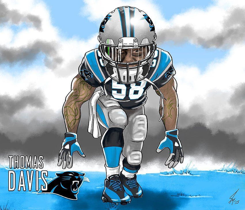 Thomas Davis, Cartoon-NFL-Spieler HD-Hintergrundbild