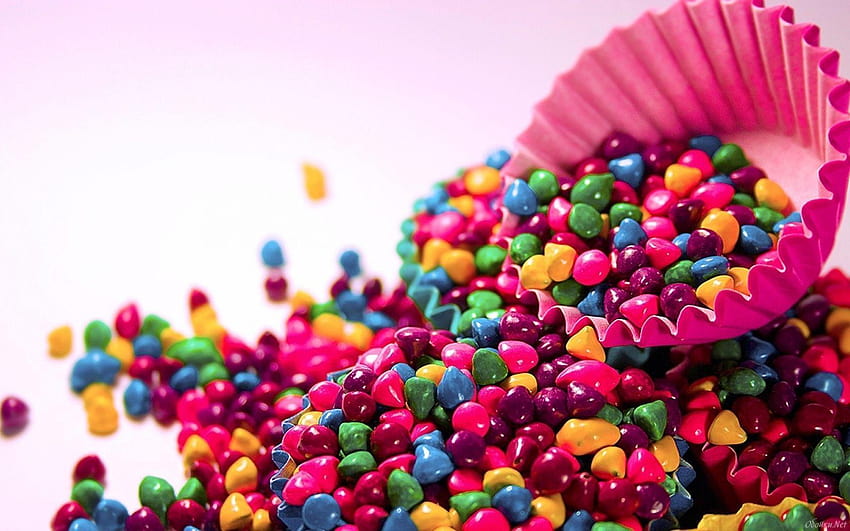 candy 5846, rainbow cupcakes HD wallpaper