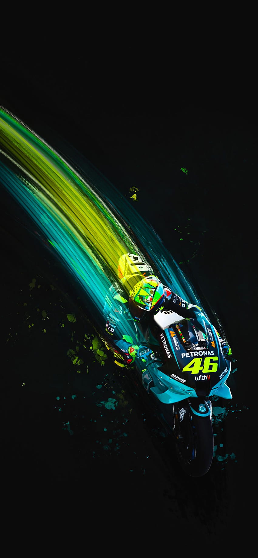 Styl tuszu Valentino Rossi Petronas SRT MotoGP – @5e11even, yamaha motogp 2021 Tapeta na telefon HD