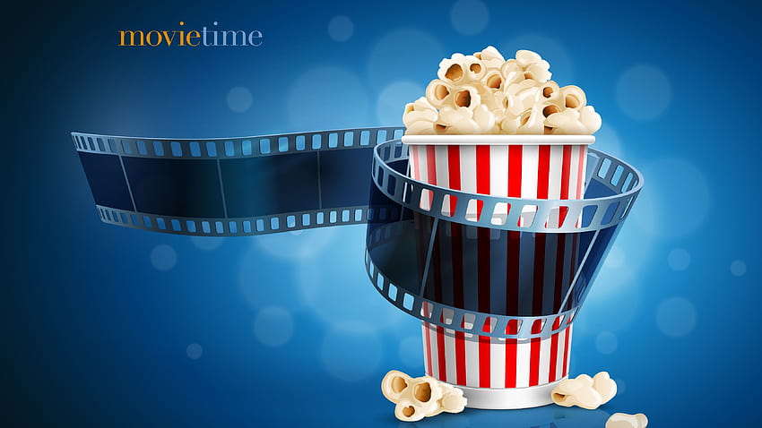Palomitas de maíz y películas, viendo películas. fondo de pantalla