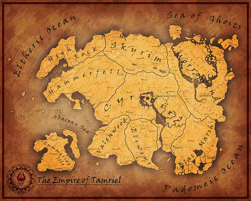 Welches Elder Scrolls Beastfolk bist du?, Karte von Tamriel HD-Hintergrundbild