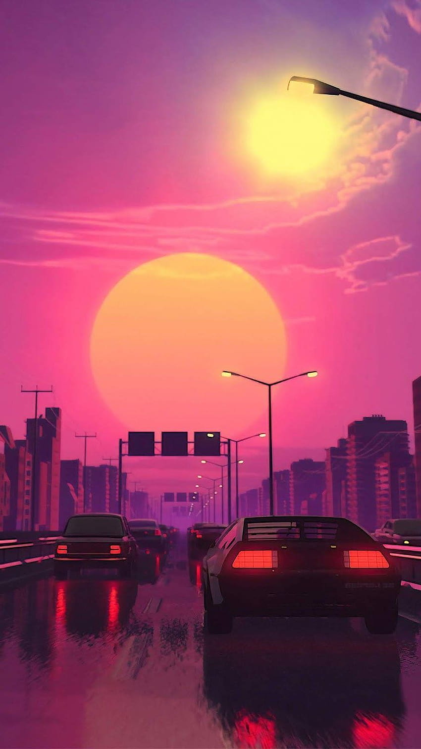 Wallpaper ID 374256  Artistic Retro Wave Phone Wallpaper Planet  Synthwave 1080x2160 free download