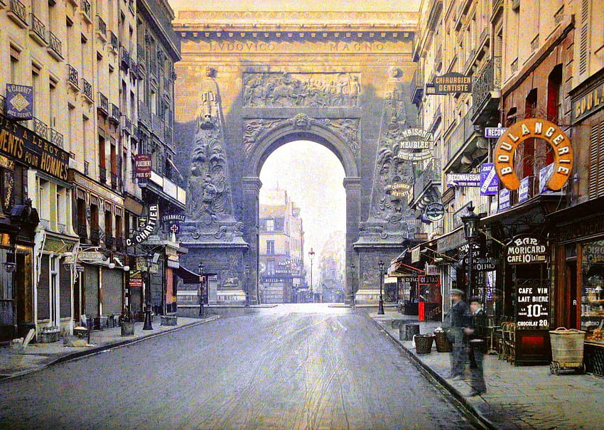 Paris, paysages urbains, rues, cru, France, urbain, gens, Europe, 1900 Fond d'écran HD