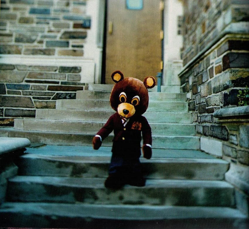This is the bear mascot that Kanye West uses to adorn his older album covers. It's almost embarrassing to say but this a…, late registration HD wallpaper