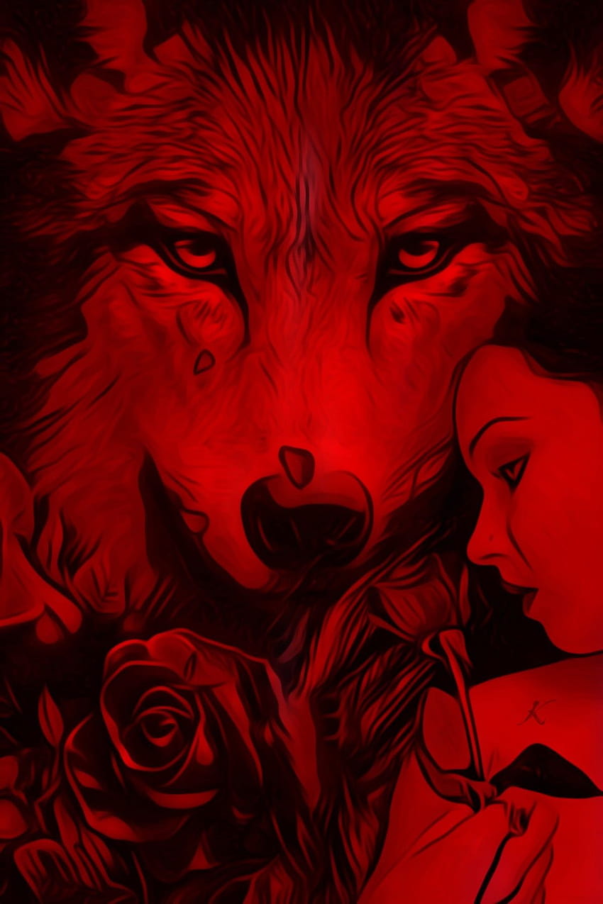 アニ、赤いオオカミ HD電話の壁紙