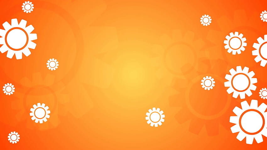 Bright orange backgrounds with gears icons. Seamless loop design HD wallpaper