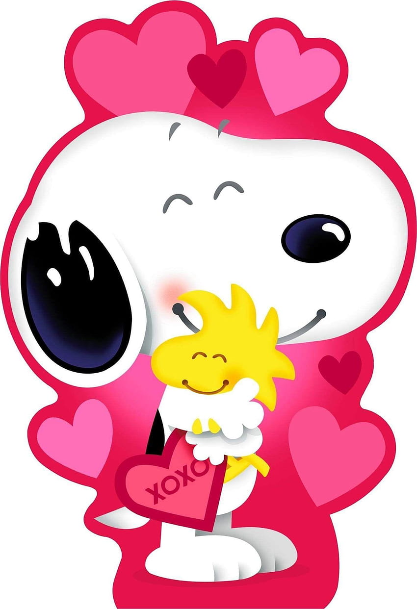 Snoopy Valentine, personajes de cacahuetes del día de san valentín fondo de pantalla del teléfono