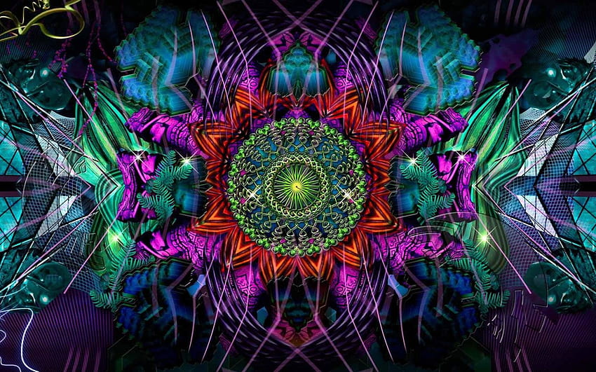 Psychedelic art , fractal art, digital art, kaleidoscope, design • For You For & Mobile, trippy fractal art HD wallpaper
