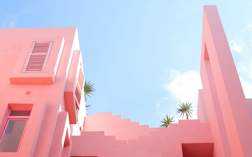 1680x1050 facade, pastel, summer, sky, gentle 16:10 backgrounds, pink summer laptop HD wallpaper