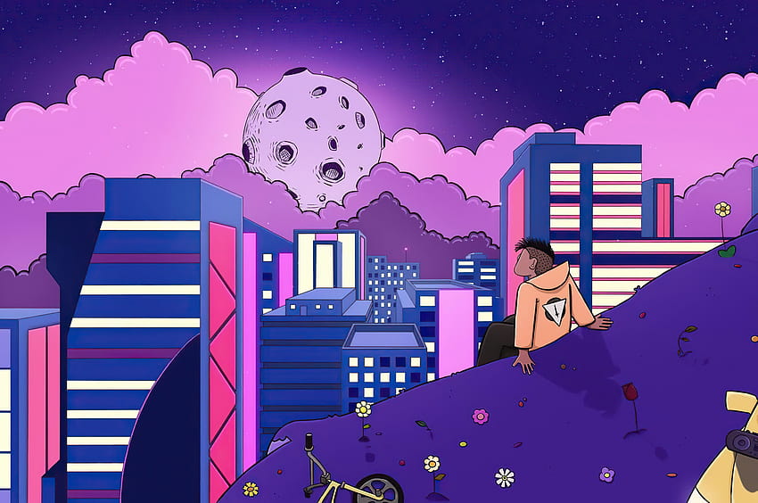 2560x1700 Watching The Lofi Moon Chromebook Pixel , Backgrounds, and, sad lofi anime HD wallpaper