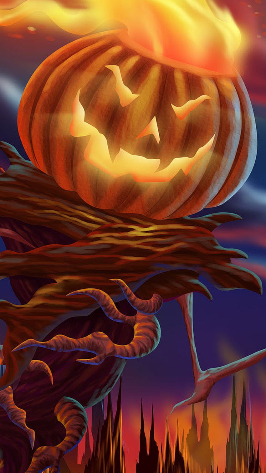 Halloween Devil Android, halloween devil fire HD phone wallpaper
