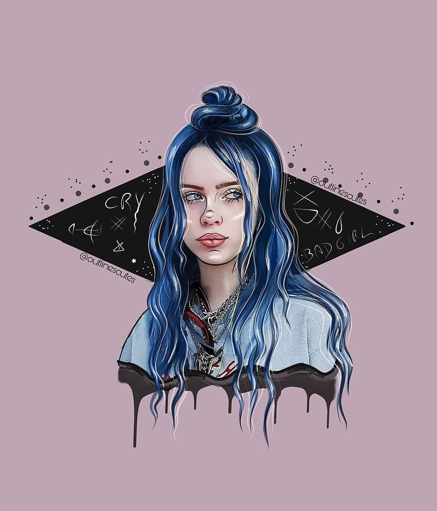 La n puede contener: una persona, billie eilish drawing HD phone ...