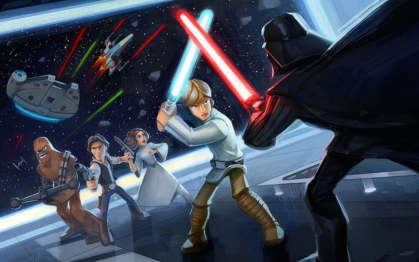 Luke Skywalker Vs Darth Vader Epic, star wars battlefront luke skywalker vs darth vader HD wallpaper