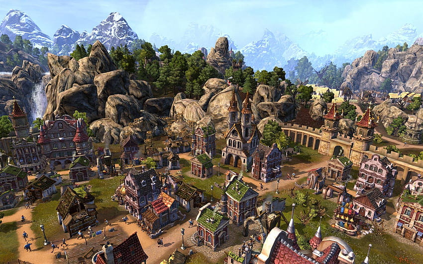 settlers, Online, City, Building, Strategy, Fantasy, Adventure, Rts, the settlers HD wallpaper
