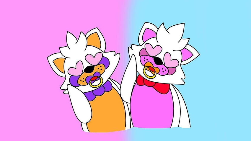 Minecraft Fnaf Daycare: Baby Lolbit y Baby Funtime Foxy Go On A fondo de pantalla