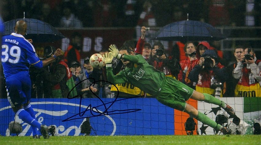 Podpisany Edwin Van Der Sar Liga Mistrzów Manchester United 2008 Tapeta HD