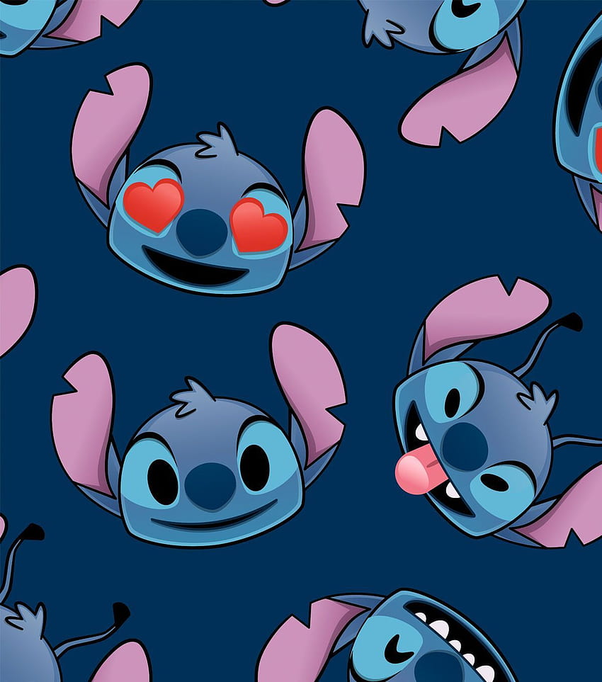 Disney Lilo Stitch Fleece Fabric Stitch Emoji Faces, valentine lilo and stitch HD 전화 배경 화면