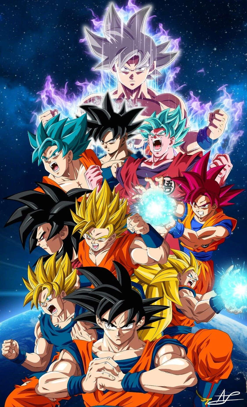 Goku Wszystkie Formy Tapeta na telefon HD