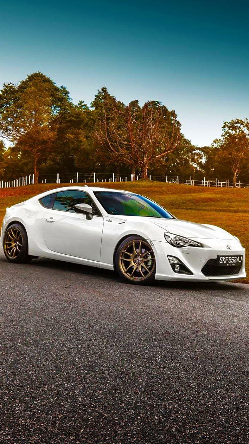 750x1334 Toyota, Gt86, White, Side view iPhone, toyota gt 86 HD phone wallpaper