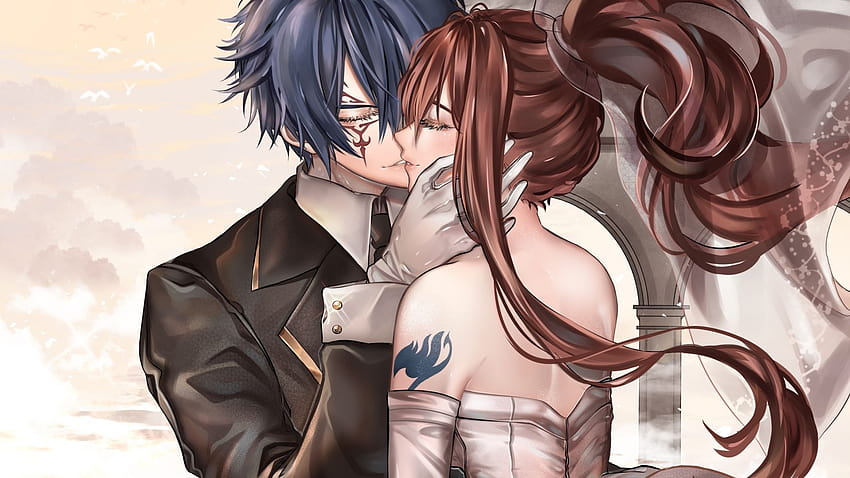 el beso de erza y ​​jellal