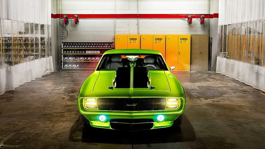 Chevrolet Camaro SS, 1969, Green Monster, Automotivo / Carros, camaro 2018 verde papel de parede HD