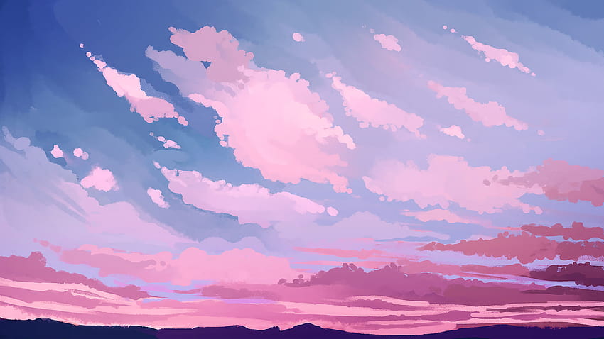 Langit Merah Muda, lanskap merah muda anime ps4 Wallpaper HD