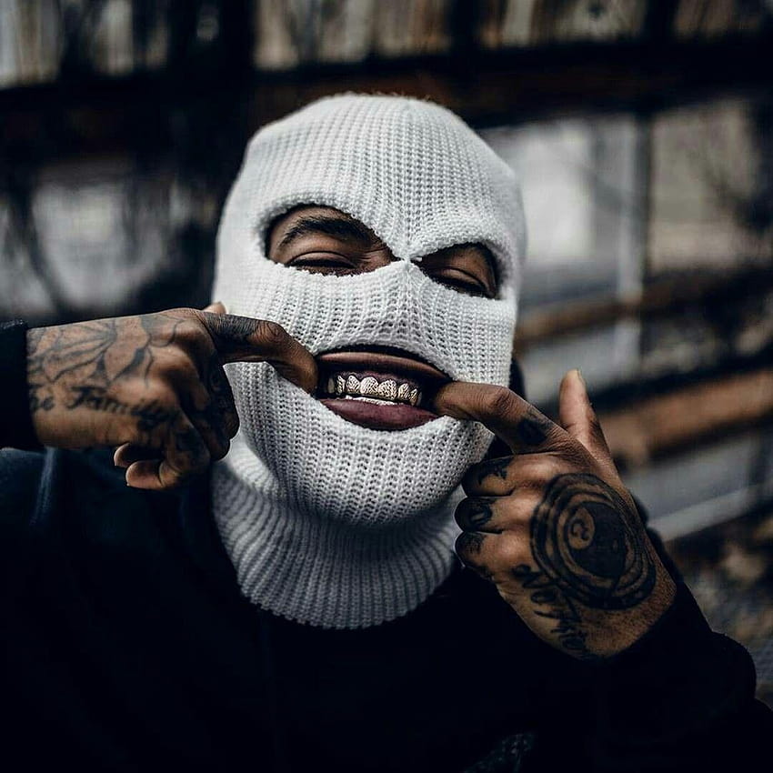 Gangsta, graffiti de máscara de gángster fondo de pantalla del teléfono