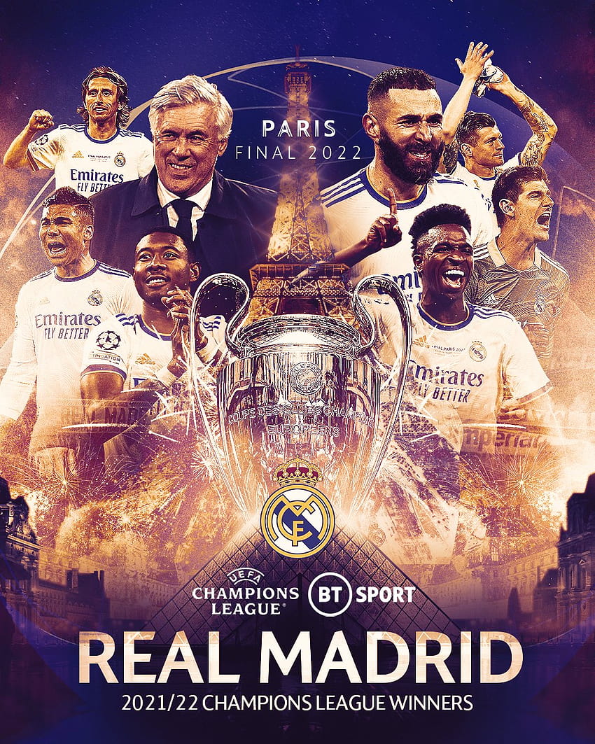 Real Madrid UEFA-Champions-League-Meister 2022 HD-Handy-Hintergrundbild