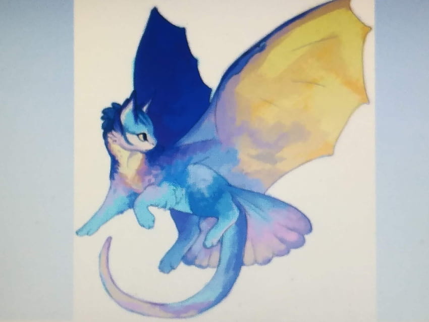  Anime lindos dragones azules, dragón kawaii fondo de pantalla