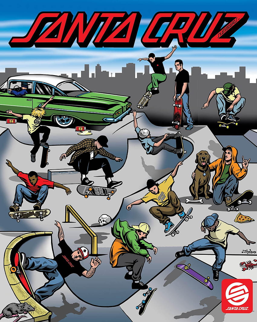 Santa Cruz Skateboards, Santa Cruz-Skateboard-Logotelefon HD-Handy-Hintergrundbild