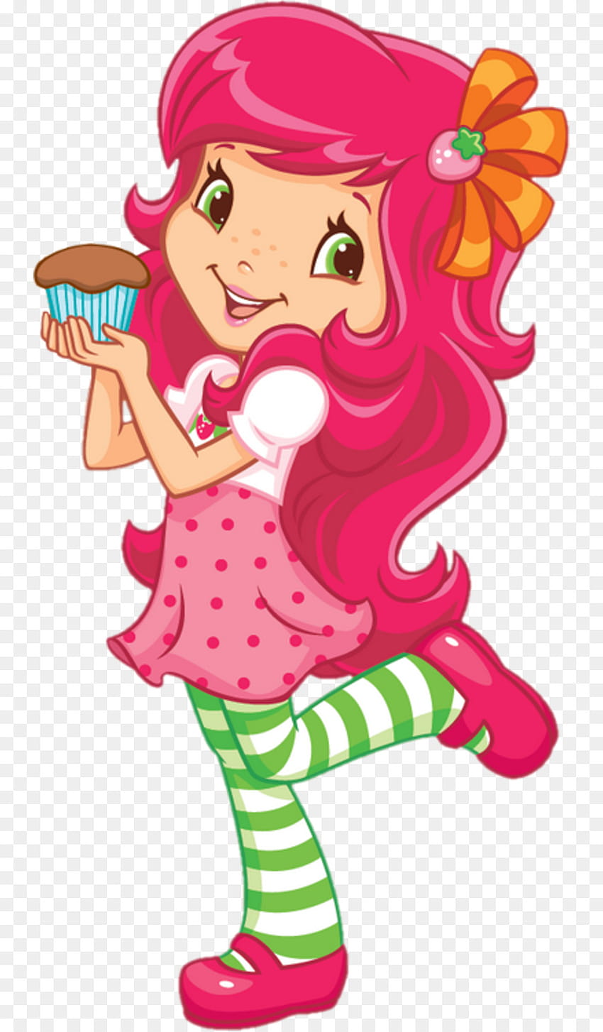 Shortcake aux fraises, dessin animé, rose, illustration, clipart, personnage fictif, dessin animé aux fraises Fond d'écran de téléphone HD