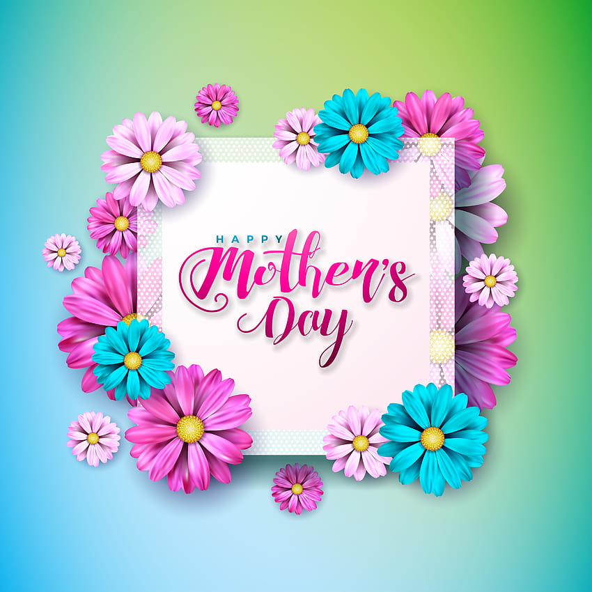 Mother's Day Greeting card with flower on pink backgrounds 346411 ...