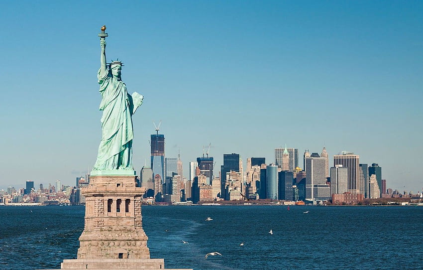 Nueva York, Estados Unidos, la estatua de la libertad, sección город, libertad de nueva york fondo de pantalla
