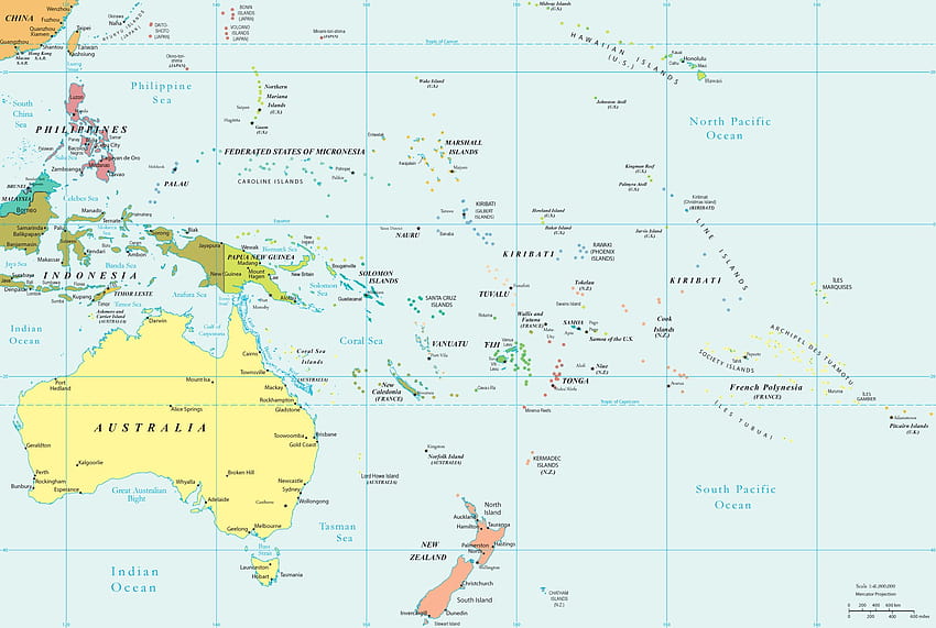 Map of Oceania, oceania map HD wallpaper
