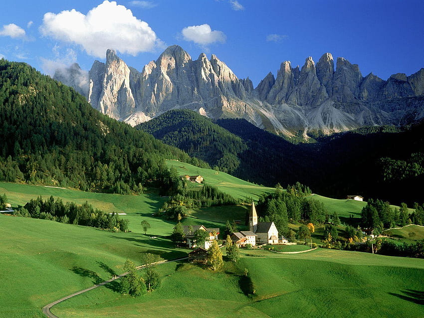 Val di Funes, Dolomites, 이탈리아, 이탈리아 HD 월페이퍼