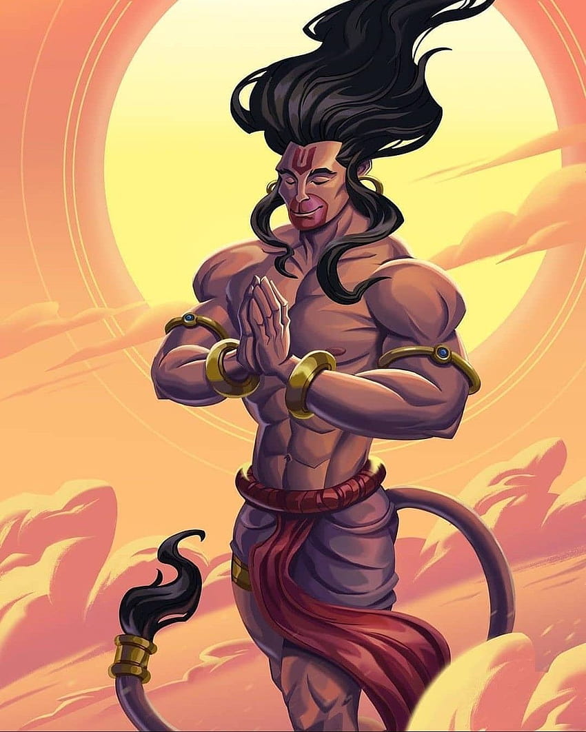 Cartoon Hanuman HD-Handy-Hintergrundbild
