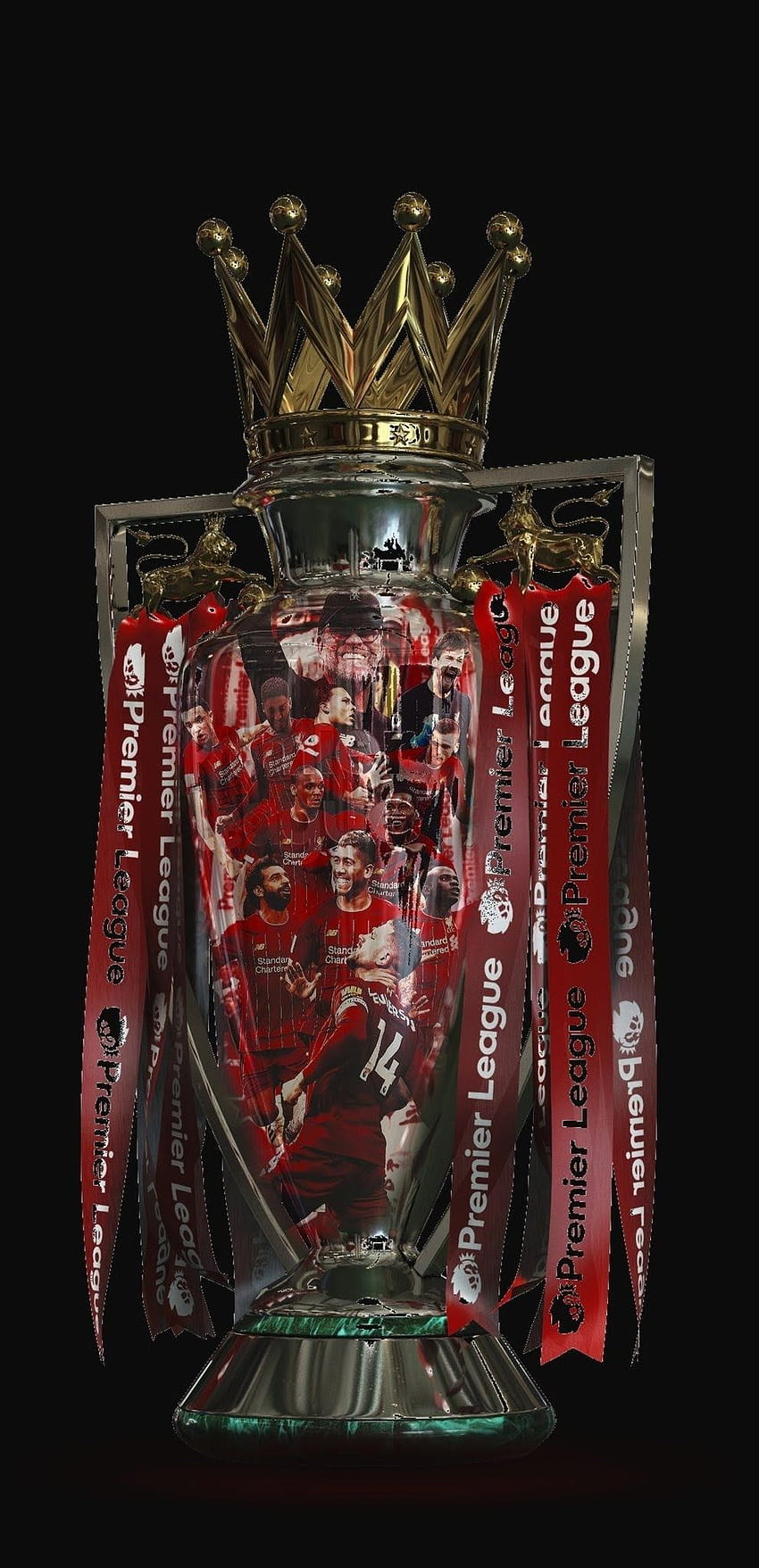 Przypinka Liverpool FC, trofeum Premier League Tapeta na telefon HD