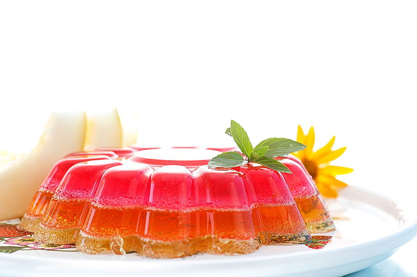 Gelatina di gelatina da dessert Pasticceria alimentare Fondi bianchi Sfondo HD