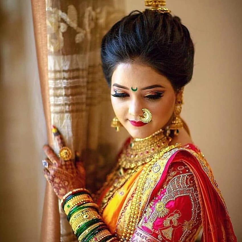 Hina Khan  Maharashtrian Makeup Look  Mugeek Vidalondon  Indian wedding  hairstyles Indian wedding Bridal makeup looks