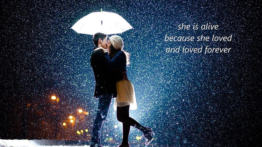de Love Couples in Rain with Quotes, de amor e romance na chuva papel de parede HD