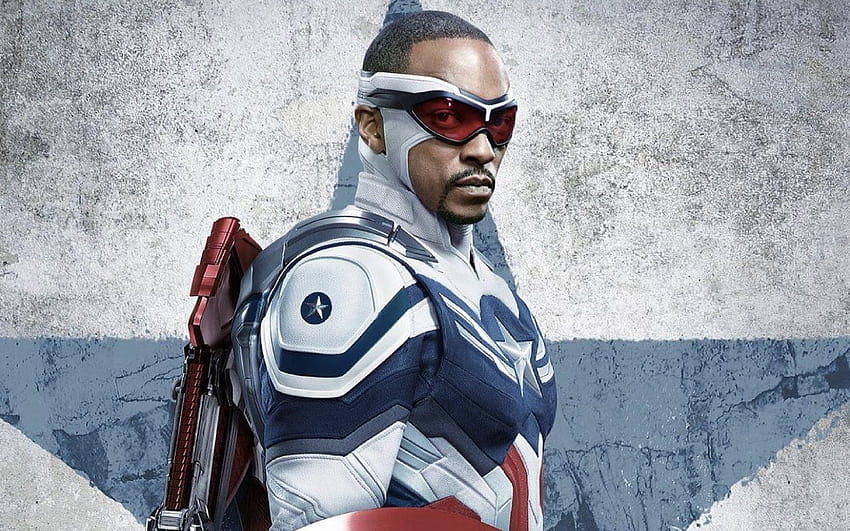 Anthony Mackie jest nowym Kapitanem Ameryką na nowym plakacie „Falcon and the Winter Soldier”, Anthony Mackie jako Kapitan Ameryka Tapeta HD
