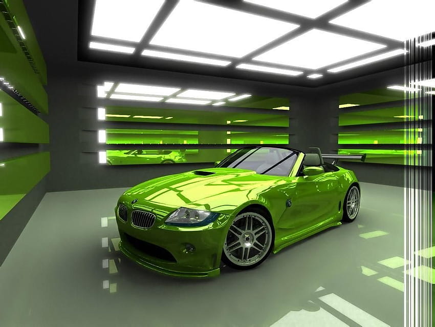 Neon Green Car, lime green sports car HD wallpaper