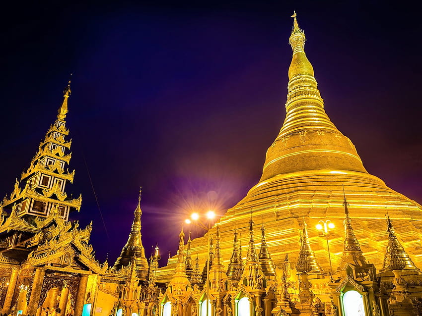 Shwedagon Pagoda At Night In Yangon Myanmar Burma Android For Your Or Phone : 13 Wallpaper HD