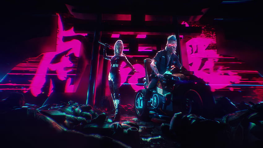 1024x576 Biker Boy And Girl Cyberpunk 2077 ความละเอียด 1024x576 พื้นหลังและ วอลล์เปเปอร์ HD