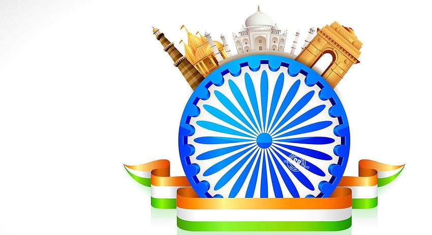 Feliz Día de la Independencia Ashok Chakra fondo de pantalla