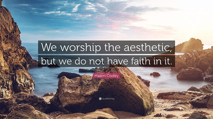 Mason Cooley Quote: “We worship the aesthetic, but we do not have, worship aesthetic HD wallpaper