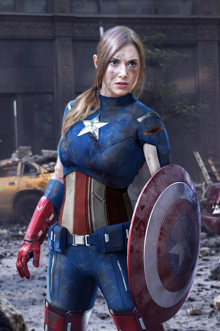 Alison Brie, Captain America rolünde, kadın kaptan amerika HD telefon duvar kağıdı