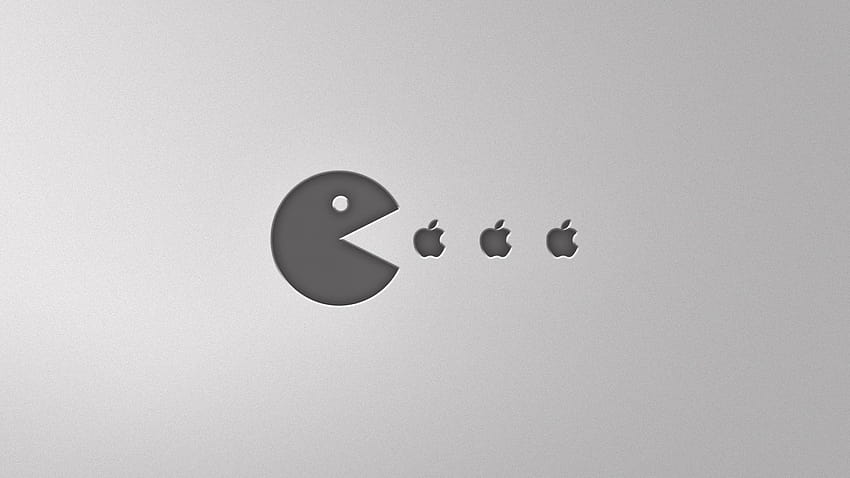 Apple Pacman, apple white HD wallpaper