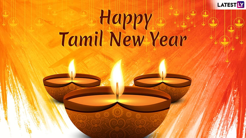 Puthandu Vazthukal & за онлайн: Пожелайте Честита Нова година 2019 на Тамил с GIF поздрави и съобщения със стикери на WhatsApp HD тапет